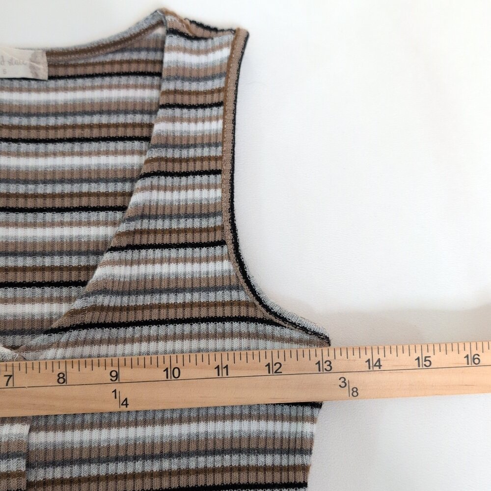 Altar'd State Striped Ribbed Button-Front Midi Dress S - Picture 6 of 7